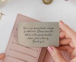 Personalised Handwriting Style Font Your Own Wording Metal Wallet Card Gift