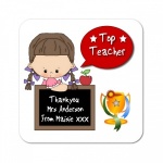 Thank You Teacher Chalkboard Gift Coaster