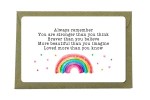 Always Remember You Are Stronger Than You Think Rainbow Metal Wallet Card