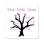 Apple Blossom Family Tree Personalised Coaster