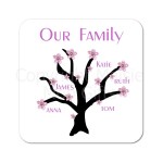 Apple Blossom Family Tree Personalised Coaster