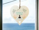 Cold Water Is My Therapy Wooden Hanging Heart Gift Sign - Female Silhouette