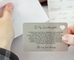 To My Granddaughter Sentimental Poem Metal Wallet Card