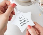 Personalised Wording Ceramic Keepsake Star Shaped Ornament