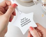 Personalised Wording Ceramic Keepsake Star Shaped Ornament