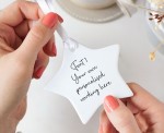 Personalised Wording Ceramic Keepsake Star Shaped Ornament