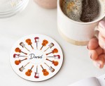 Personalised Guitar Round Coaster