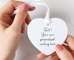 Personalised Wording Ceramic Keepsake Heart Shaped Ornament