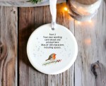 Personalised Wording Ceramic Christmas Tree Robin Keepsake Round Ornament