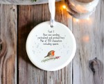 Personalised Wording Ceramic Christmas Tree Robin Keepsake Round Ornament