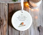 Personalised Wording Ceramic Christmas Tree Robin Keepsake Round Ornament