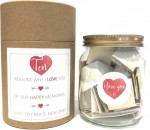 Reasons Why I Love You / Memories / Date Night Ideas Notes DIY Glass Jar Kit Gift Boxed - Customise Yourself To Make A Unique Personalised Gift For Your Loved One or Bestie - Red Theme