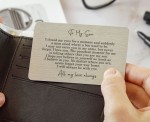 To My Son Sentimental Poem Metal Wallet Card