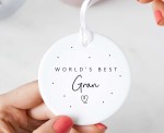 World's Best Gran Ceramic Keepsake Hanging Ornament