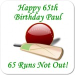 Cricket Runs Not Out.. Personalised Birthday Coaster