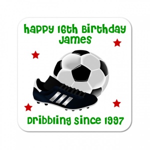 Happy Birthday Football Personalised Gift Coaster