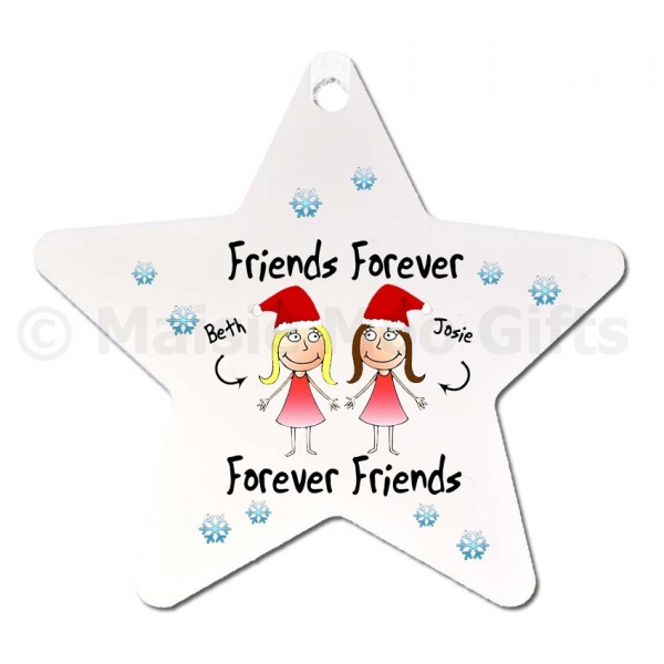 Personalised Friends Forever Star Christmas Decoration