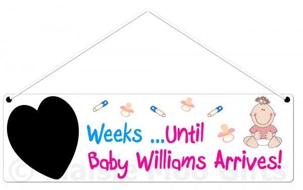 Personalised Countdown Baby Girl Plaque
