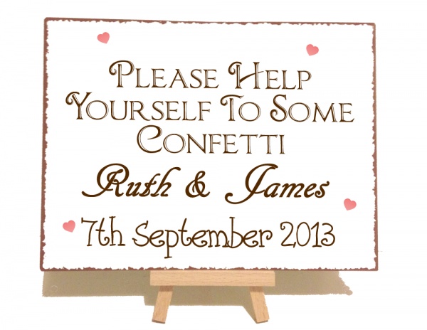Autumn Vintage Confetti For Guests Personalised Wedding Sign Poster 