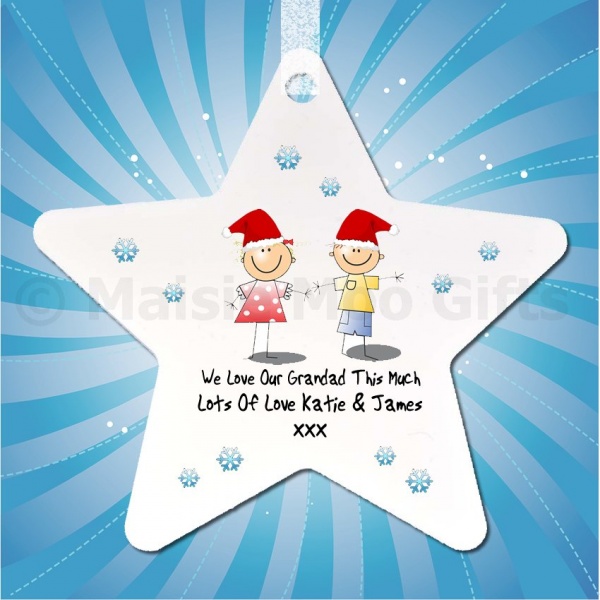 Personalised We Love This Much Christmas Star Decoration