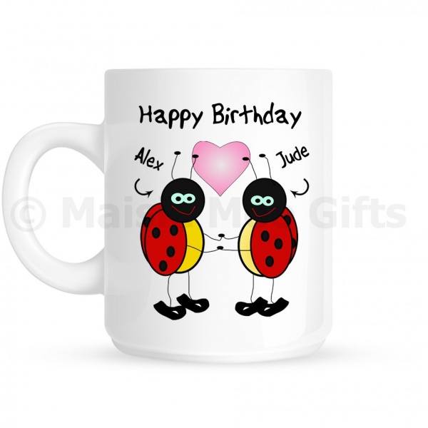 Personalised Happy Birthday Ladybird Mug