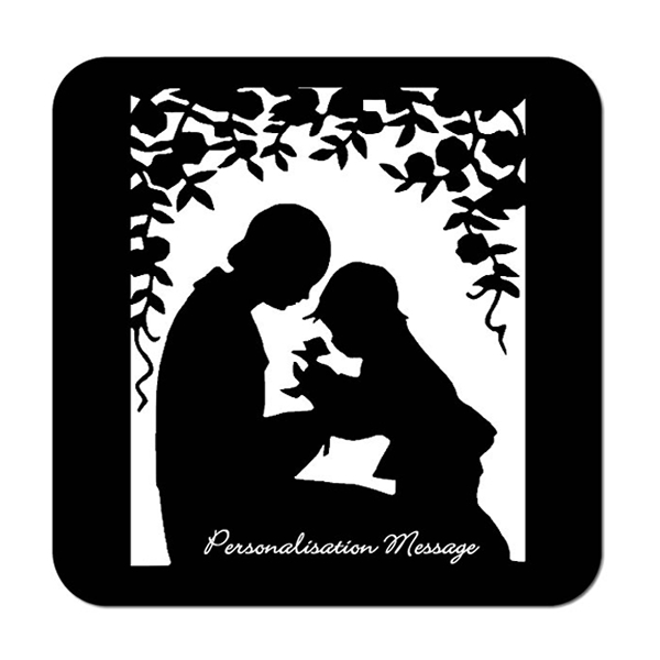 Mother & Child Silhouette Personalised Coaster