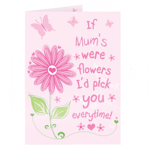 personalised mothers day card personalised if mums were flowers
