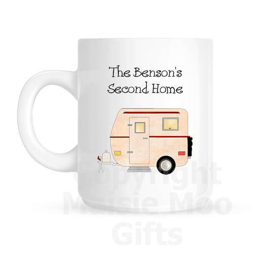 Personalised Caravan "Second Home" "Home From Home" Gift Coaster 