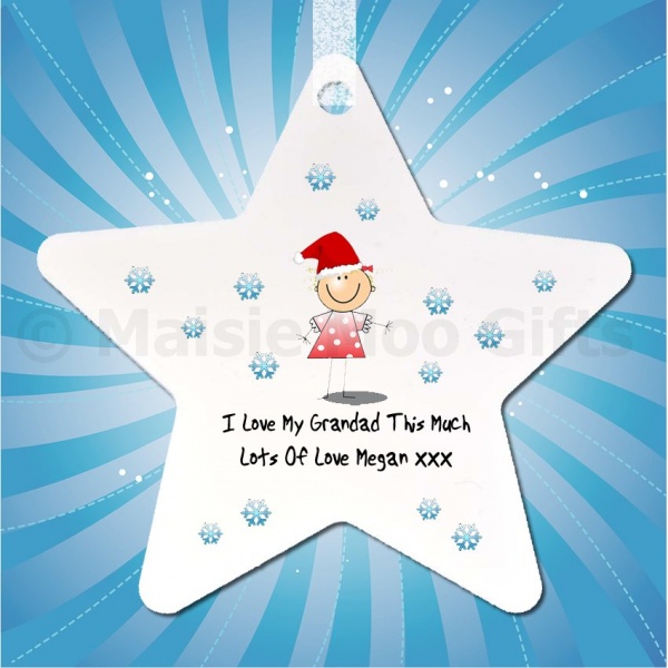 Personalised Love This Much Christmas Star Decoration