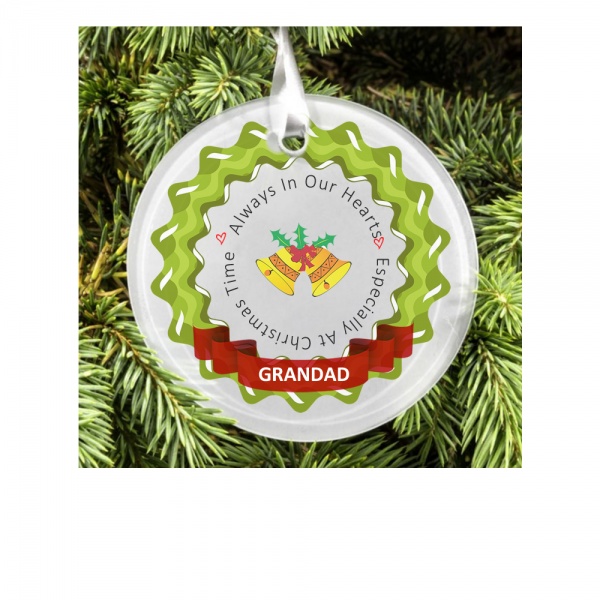 Personalised Christmas Tree Memorial Remembrance Frosted Glass Decoration Personalised Christmas Tree Memorial Remembrance Frosted Glass Decoration