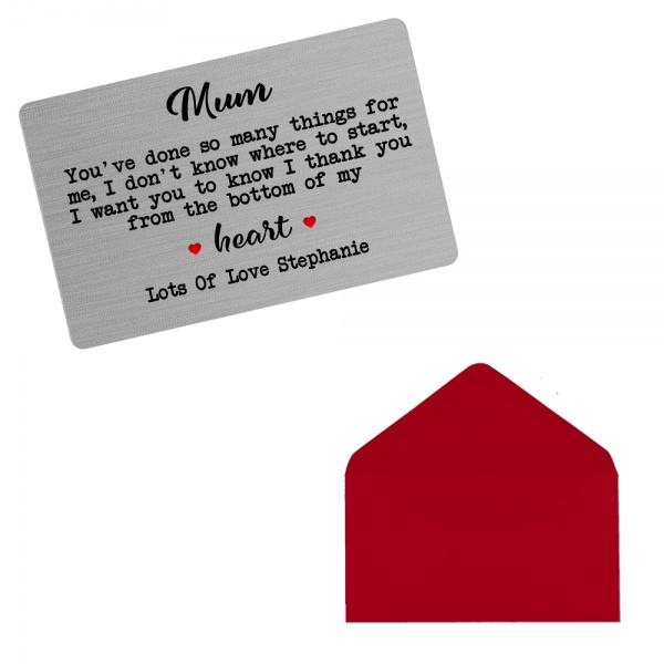 personalised mum wallet card