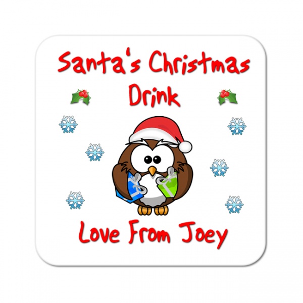 Personalised Santa's Christmas Drink Coaster