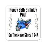 Motorbike On The Move Since.. Personalised Birthday Coaster
