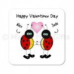 Personalised Happy Valentines Day Ladybird Coaster