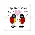 Personalised Together Forever Ladybird Coaster