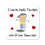 Cartoon Boy - I Love My .. This Much Personalised Coaster